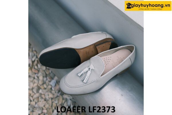 Giày lười nam màu trắng có chuông tassel Loafer LF2373 003