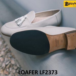 Giày lười nam màu trắng có chuông tassel Loafer LF2373 002