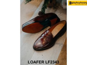 Giày da nam không buộc dây mũi tròn Loafer LF2343 003