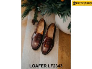 Giày da nam không buộc dây mũi tròn Loafer LF2343 001