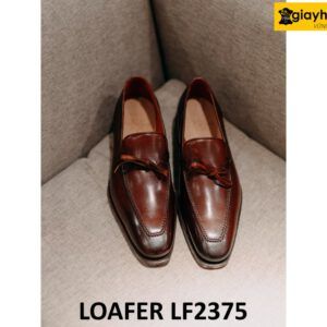 Giày lười nam màu đỏ đô thon dài Loafer LF2375 004