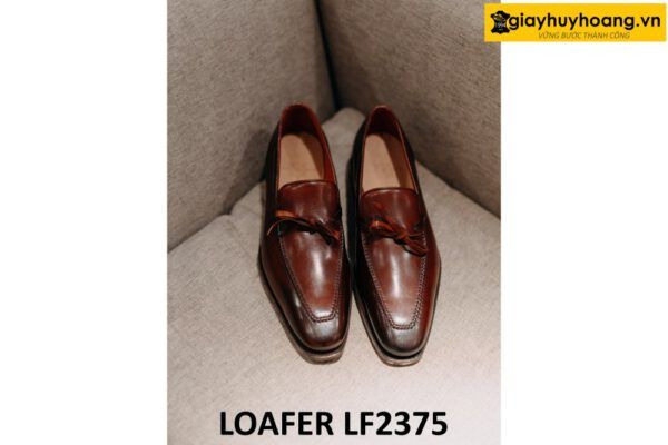 Giày lười nam màu đỏ đô thon dài Loafer LF2375 004