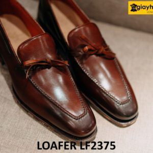 Giày lười nam màu đỏ đô thon dài Loafer LF2375 001