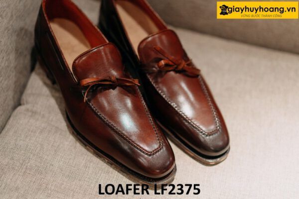 Giày lười nam màu đỏ đô thon dài Loafer LF2375 001