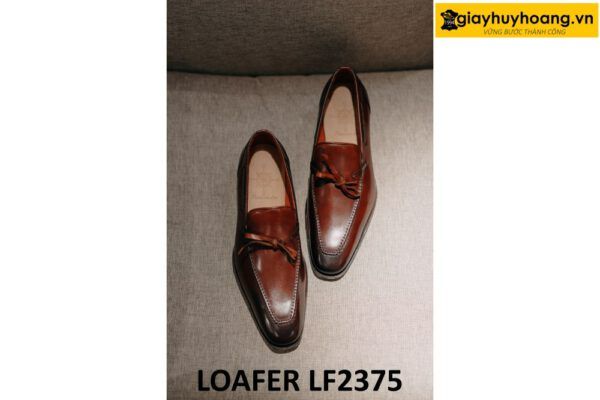 Giày lười nam màu đỏ đô thon dài Loafer LF2375 003