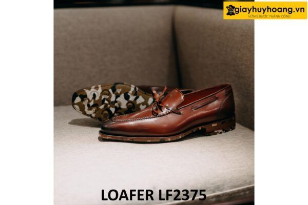 Giày lười nam màu đỏ đô thon dài Loafer LF2375 002