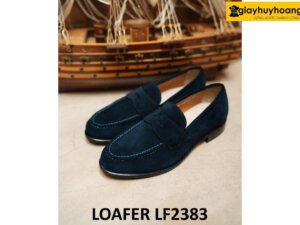 Giày lười nam da lộn màu xanh navy Loafer LF2383 005