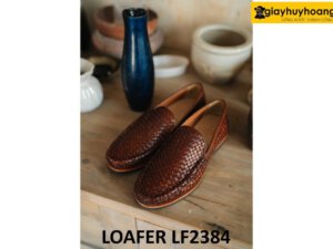 Giày lười nam da đan xen cao cấp Loafer LF2384 005