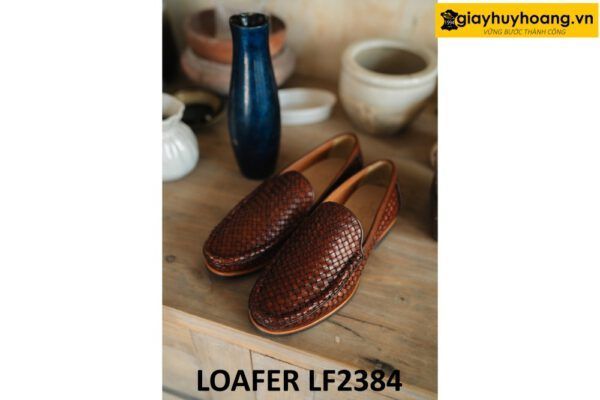 Giày lười nam da đan xen cao cấp Loafer LF2384 005