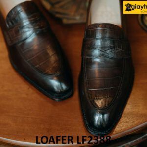 Giày lười nam da bò vân cá sấu Loafer LF2388 004