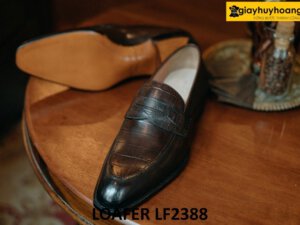 Giày lười nam da bò vân cá sấu Loafer LF2388 003
