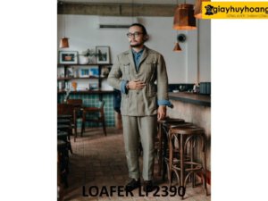 Giày lười nam đế da bò dấu chỉ Loafer LF2390 004