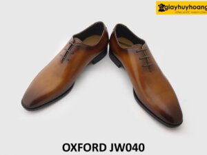 [Outlet size 44] Giày da nam màu bò trơn tự nhiên Oxford JW040 003