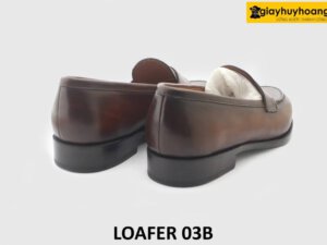 [Outlet size 40] Giày lười da nam màu bò viền nâu Loafer 03B 004