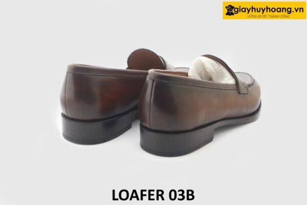 [Outlet size 40] Giày lười da nam màu bò viền nâu Loafer 03B 004