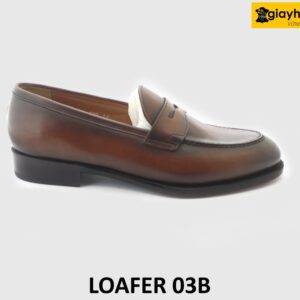 [Outlet size 40] Giày lười da nam màu bò viền nâu Loafer 03B 001