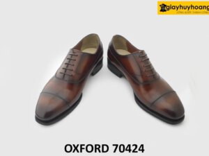 [Outlet size 39] Giày da nam màu bò viền nâu Oxford 70424 004