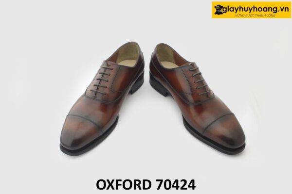 [Outlet size 39] Giày da nam màu bò viền nâu Oxford 70424 004