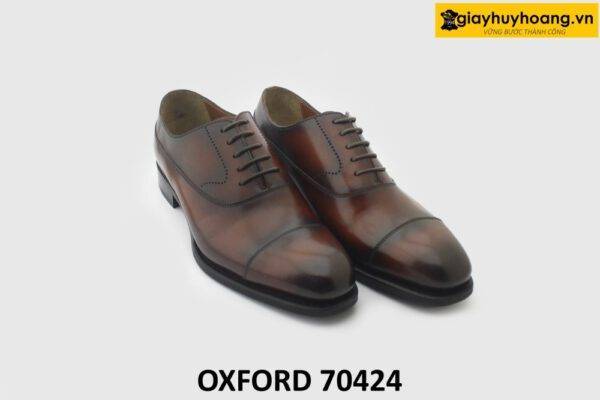 [Outlet size 39] Giày da nam màu bò viền nâu Oxford 70424 003