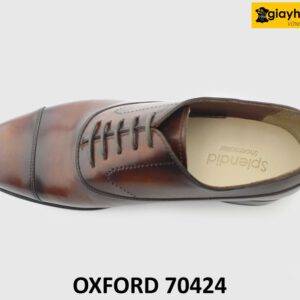 [Outlet size 39] Giày da nam màu bò viền nâu Oxford 70424 002