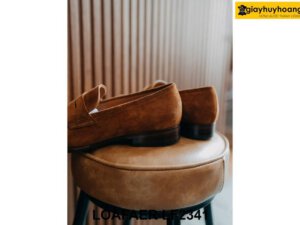 Giày lười nam da lộn màu bò sáng Loafer LF2341 004