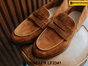 Giày lười nam da lộn màu bò sáng Loafer LF2341 003