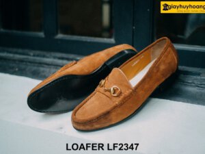 Giày lười nam da lộn màu bò horesit Loafer LF2347 004