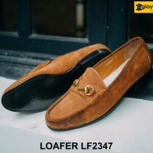 Giày lười nam da lộn màu bò horesit Loafer LF2347 004