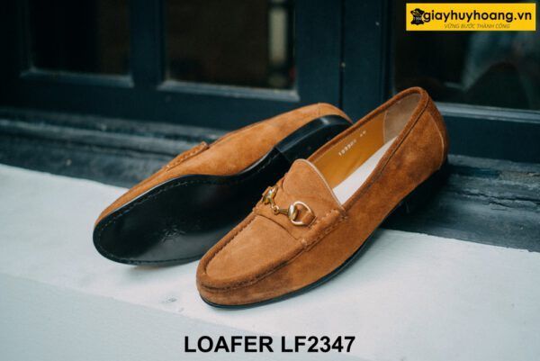 Giày lười nam da lộn màu bò horesit Loafer LF2347 004