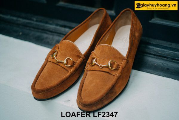 Giày lười nam da lộn màu bò horesit Loafer LF2347 001