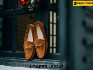 Giày lười nam da lộn màu bò horesit Loafer LF2347 003