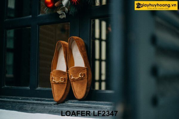 Giày lười nam da lộn màu bò horesit Loafer LF2347 003