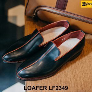 Giày lười nam màu đen viền đỏ cá tính Loafer LF2349 005