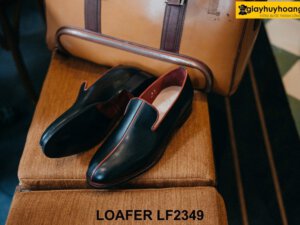 Giày lười nam màu đen viền đỏ cá tính Loafer LF2349 003