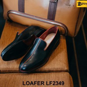 Giày lười nam màu đen viền đỏ cá tính Loafer LF2349 003