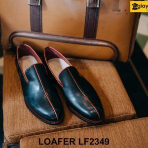 Giày lười nam màu đen viền đỏ cá tính Loafer LF2349 001