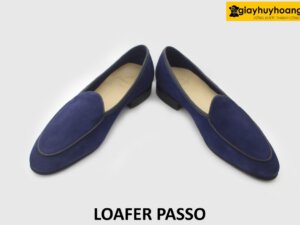 [Outlet size 37] Giày lười nam da lộn xanh Navy Loafer PASSO 003