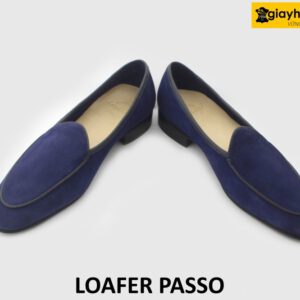 [Outlet size 37] Giày lười nam da lộn xanh Navy Loafer PASSO 003