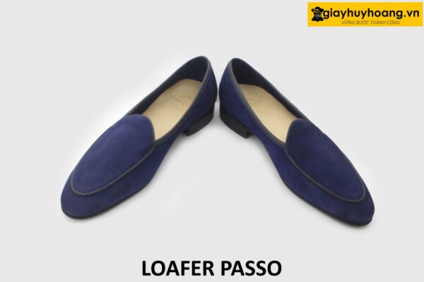 [Outlet size 37] Giày lười nam da lộn xanh Navy Loafer PASSO 003