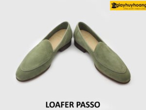 [Outlet size 39.5] Giày lười nam da lộn xanh lá Loafer PASSO 003