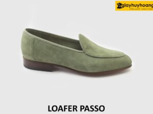 [Outlet size 39.5] Giày lười nam da lộn xanh lá Loafer PASSO 001