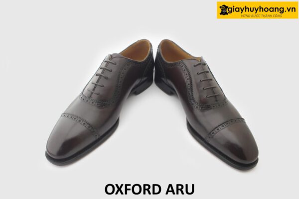 [Outlet size 47] Giày da nam đế da bò đóng thủ công Oxford ARU 002