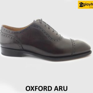 [Outlet size 47] Giày da nam đế da bò đóng thủ công Oxford ARU 001