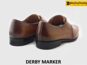 [Outlet size 43] Giày tây nam 2 lỗ buộc dây màu bò Derby MARKER 003