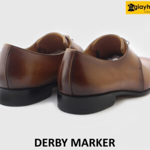 [Outlet size 43] Giày tây nam 2 lỗ buộc dây màu bò Derby MARKER 003