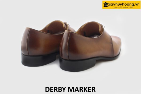 [Outlet size 43] Giày tây nam 2 lỗ buộc dây màu bò Derby MARKER 003