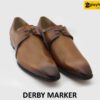 [Outlet size 43] Giày tây nam 2 lỗ buộc dây màu bò Derby MARKER 001