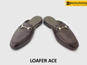 [Outlet size 40+42] Dép da nam không gót phong cách loafer ACE 003