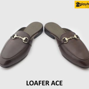 [Outlet size 40+42] Dép da nam không gót phong cách loafer ACE 003