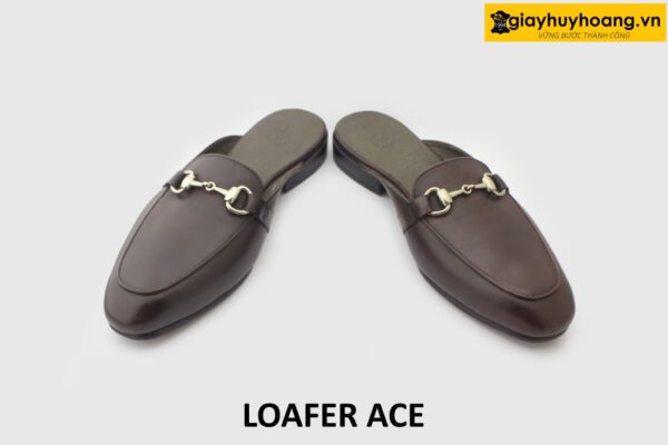 [Outlet size 40+42] Dép da nam không gót phong cách loafer ACE 003